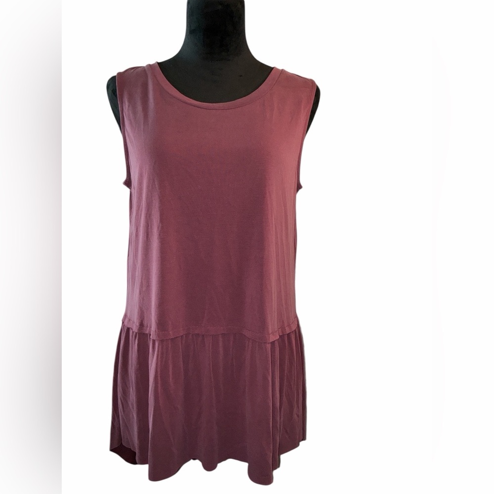 Mote High Low Peplum Sleeveless Tunic, Size Large, NWOT